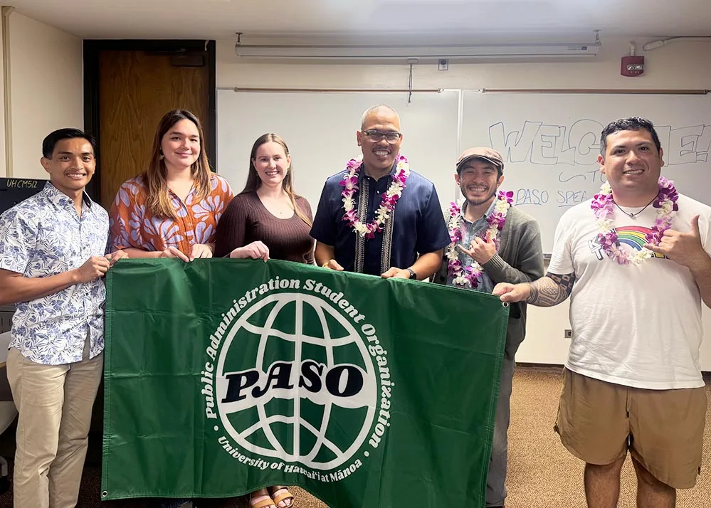 Pictured (left to right): Rafael Munoz, Kona Minchew, Jasmine Saunders, Sergio J. Alcubilla III, Ethan Higa, and Alex Sosa.